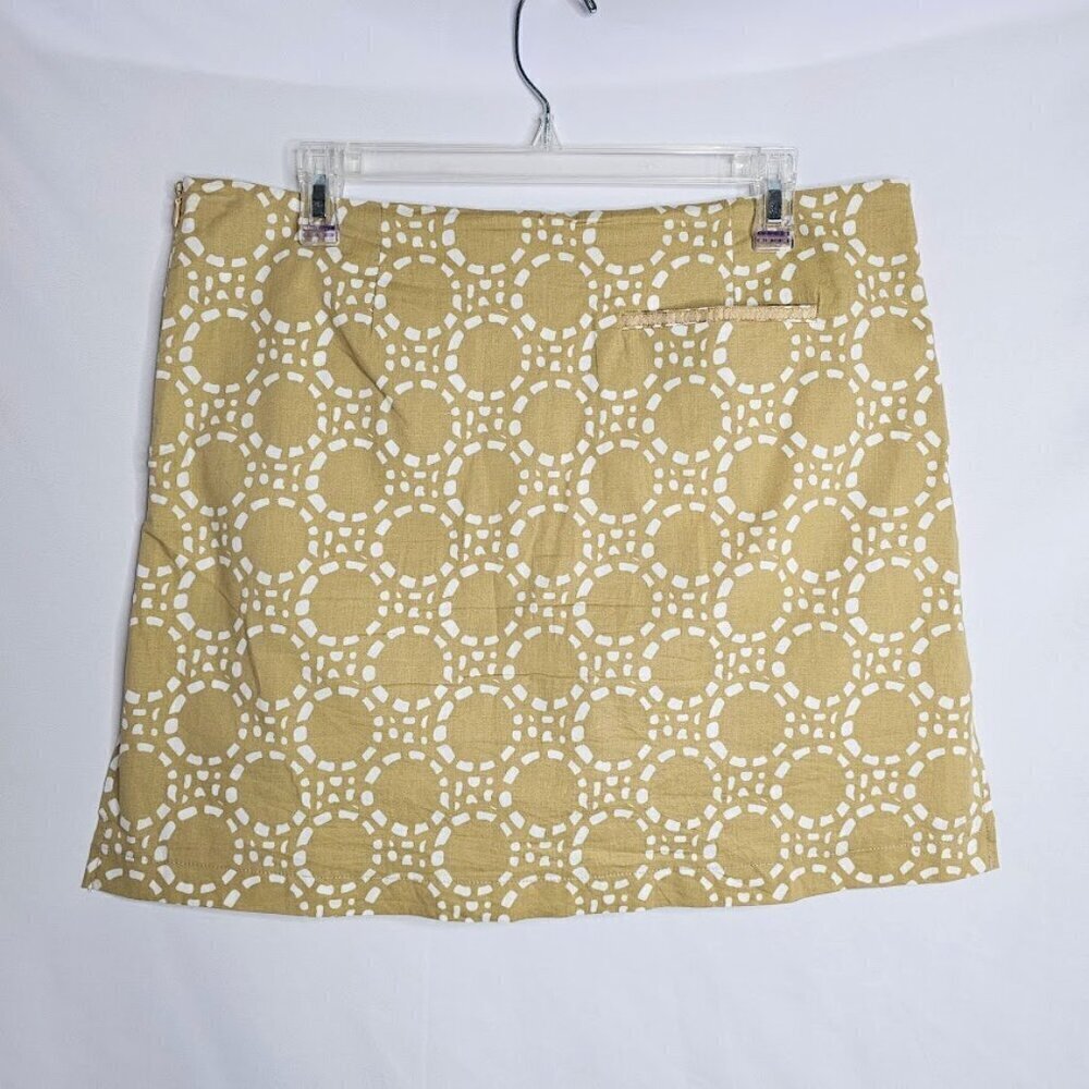GOLFTINI Skort Skirt Shorts size 14 GOLD TAN WHITE Pickleball Tennis Golf Summer - Picture 8 of 9